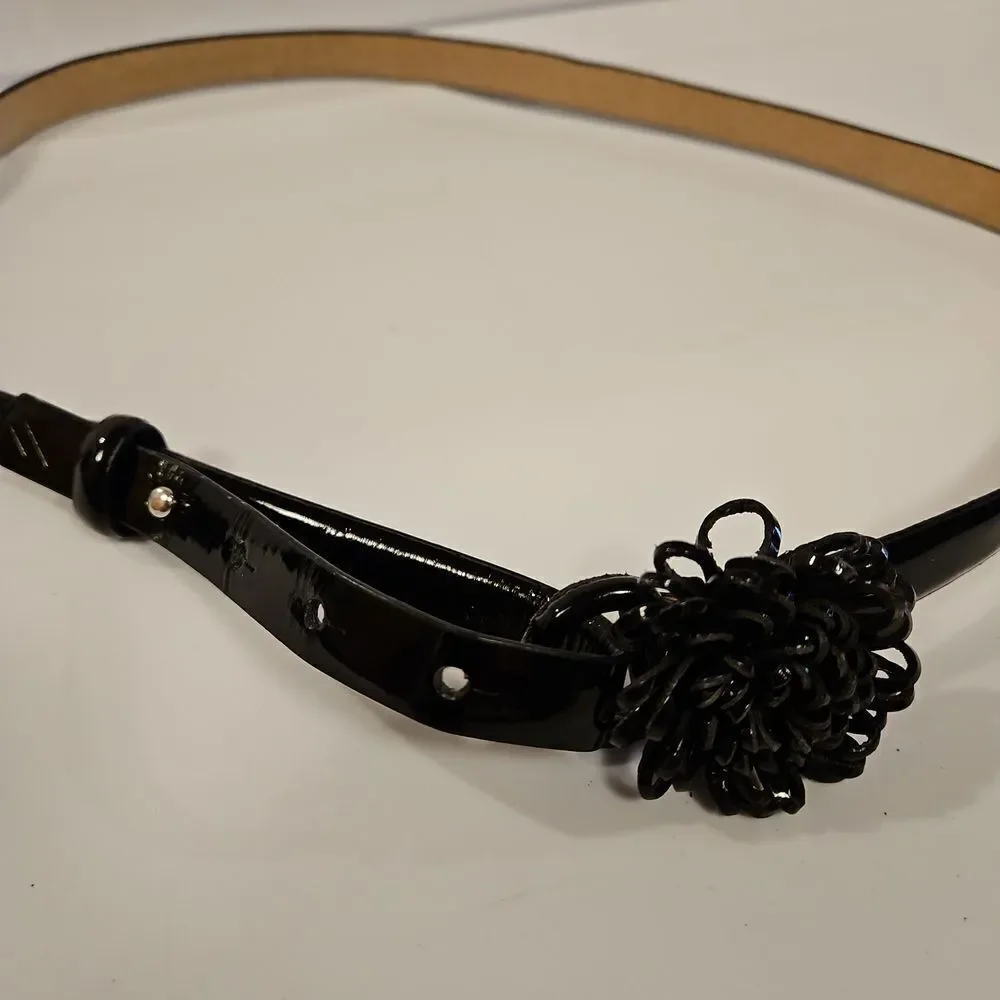 Black Patent Statement Belt sz waist 27